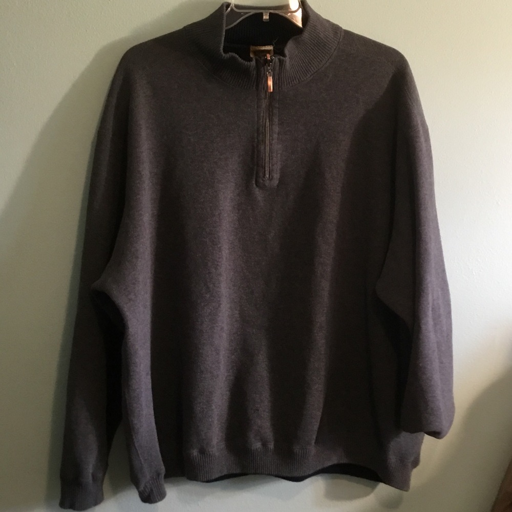 The Foundry Supply Co. Men's Zip-Neck Sweater - Charcoal